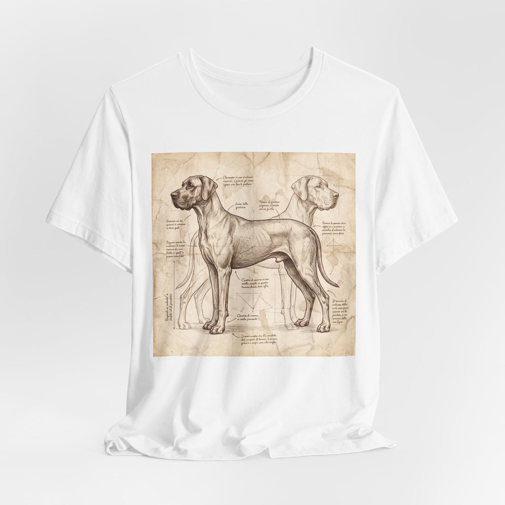 Da Vinci Style Great Dane T-Shirt — Anatomical Blueprint Art Print