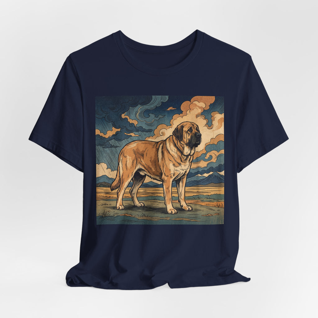 Hiroshige Style Spanish Mastiff T-Shirt — Stormy Plains Vista Art Print