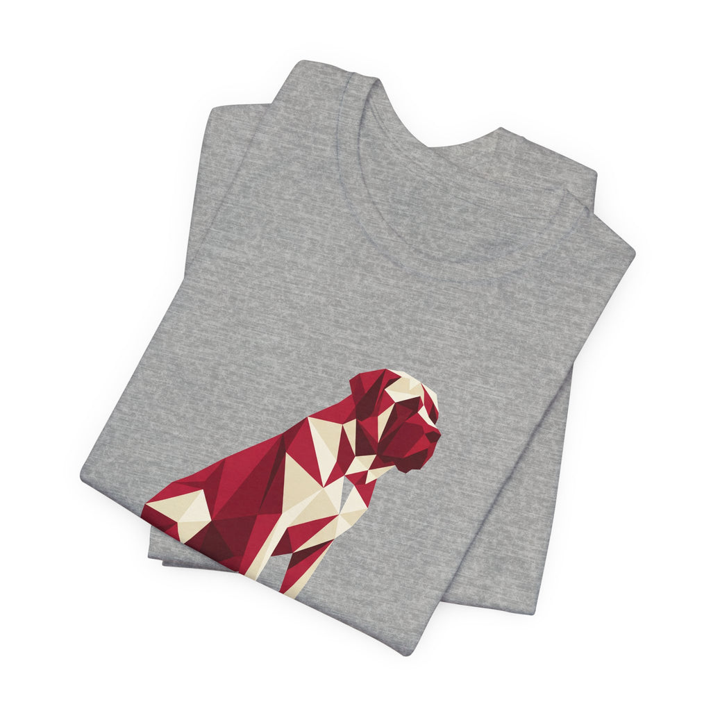 Mastiff Low Poly T-Shirt — Crimson & Cream Geometric Art Print