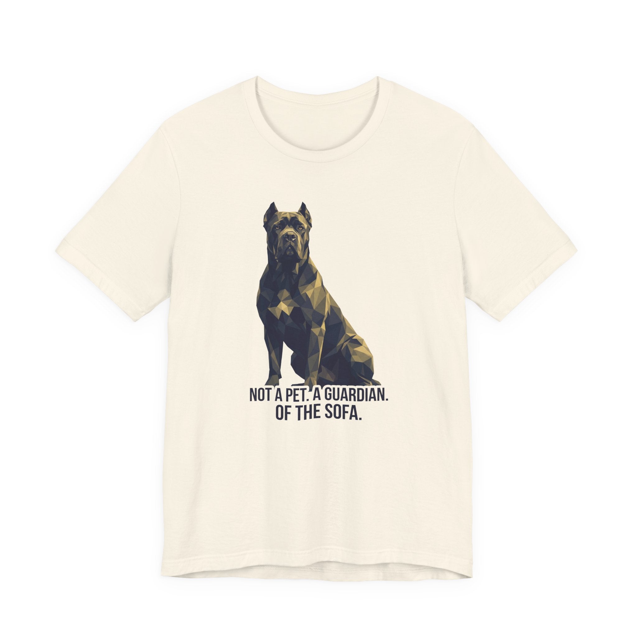Cane Corso Low Poly T-Shirt — Dark Slate & Gold Geometric Art Print