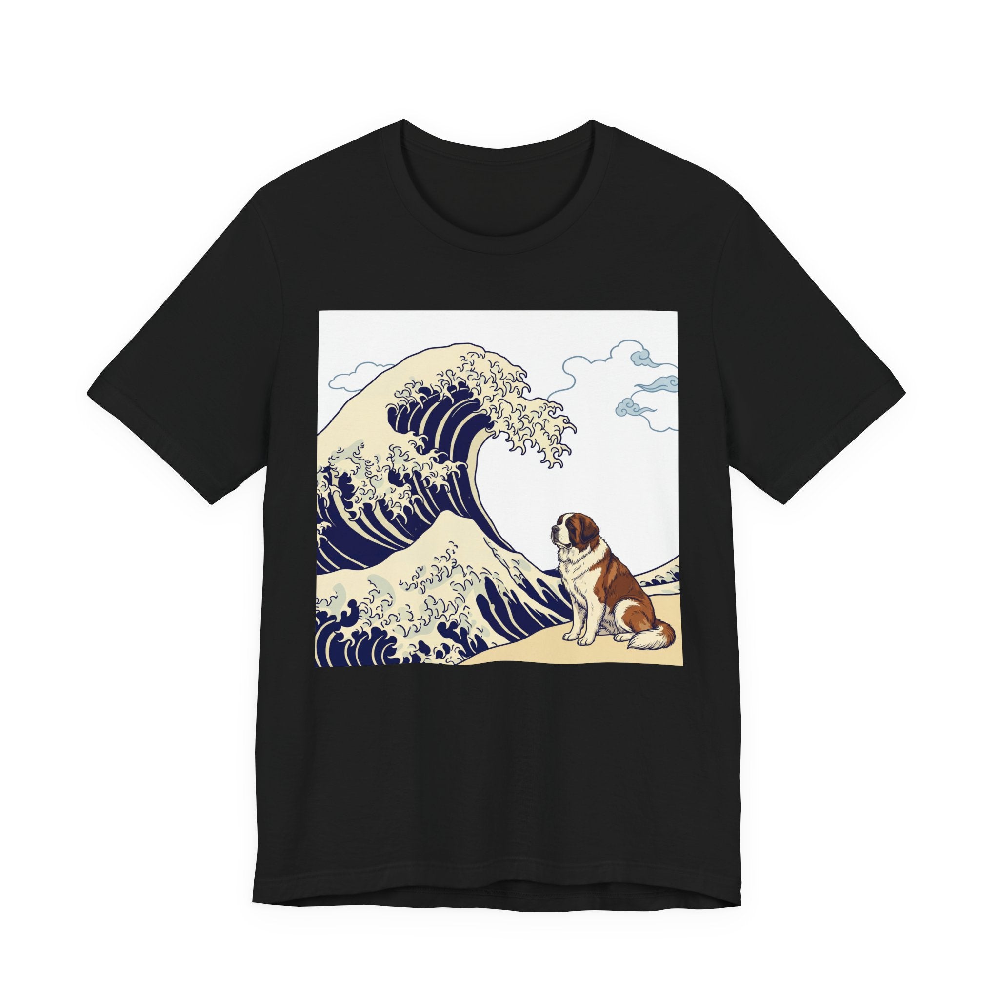 Hokusai Style Saint Bernard T-Shirt — Great Wave Art Print