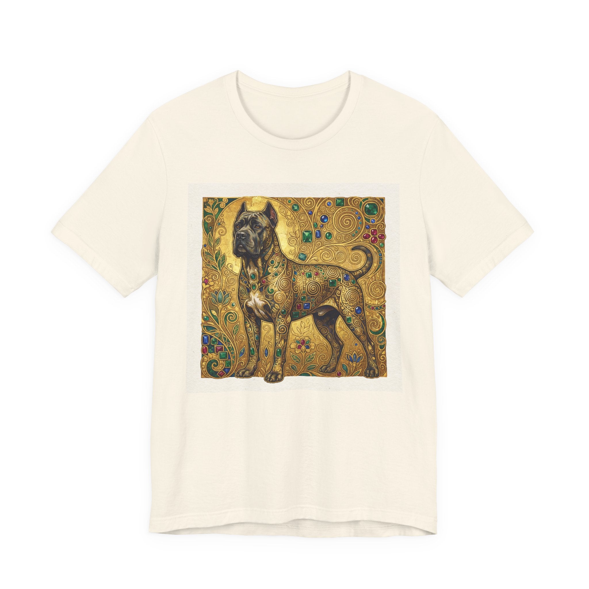 Klimt Style Cane Corso T-Shirt — Gold Jewel Mosaic Art Print