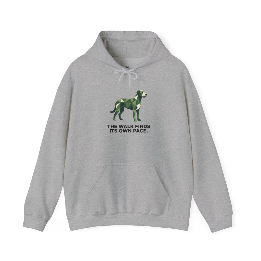 Irish Wolfhound Low Poly Hoodie — Forest Green Geometric Art Print