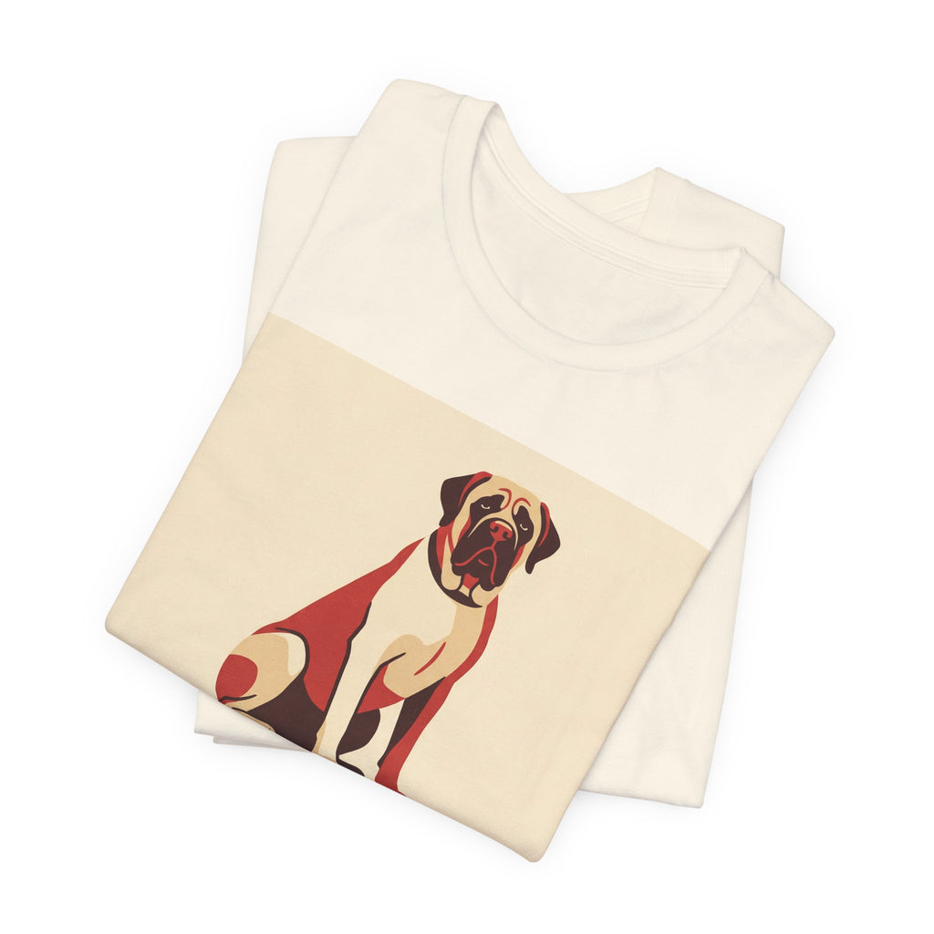 Mastiff Vintage Retro Art T-Shirt | Bold Red Cream Poster Style