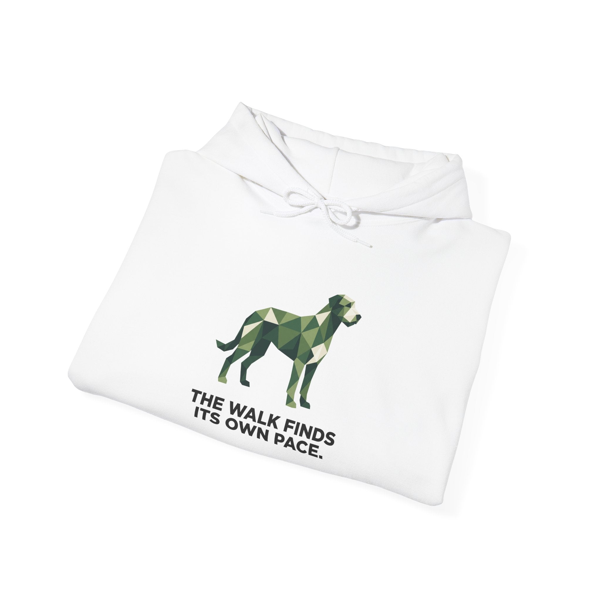 Irish Wolfhound Low Poly Hoodie — Forest Green Geometric Art Print