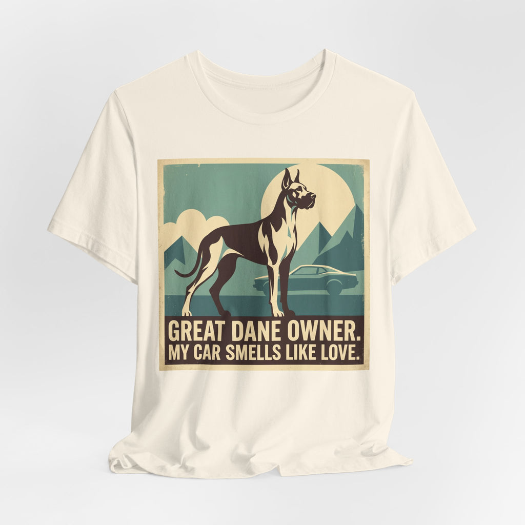 Great Dane Vintage Retro Art T-Shirt | Teal Mountain Silhouette