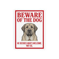 Beware of Mastiff Metal Sign – Fawn Portrait Aluminum Wall Sign – side view