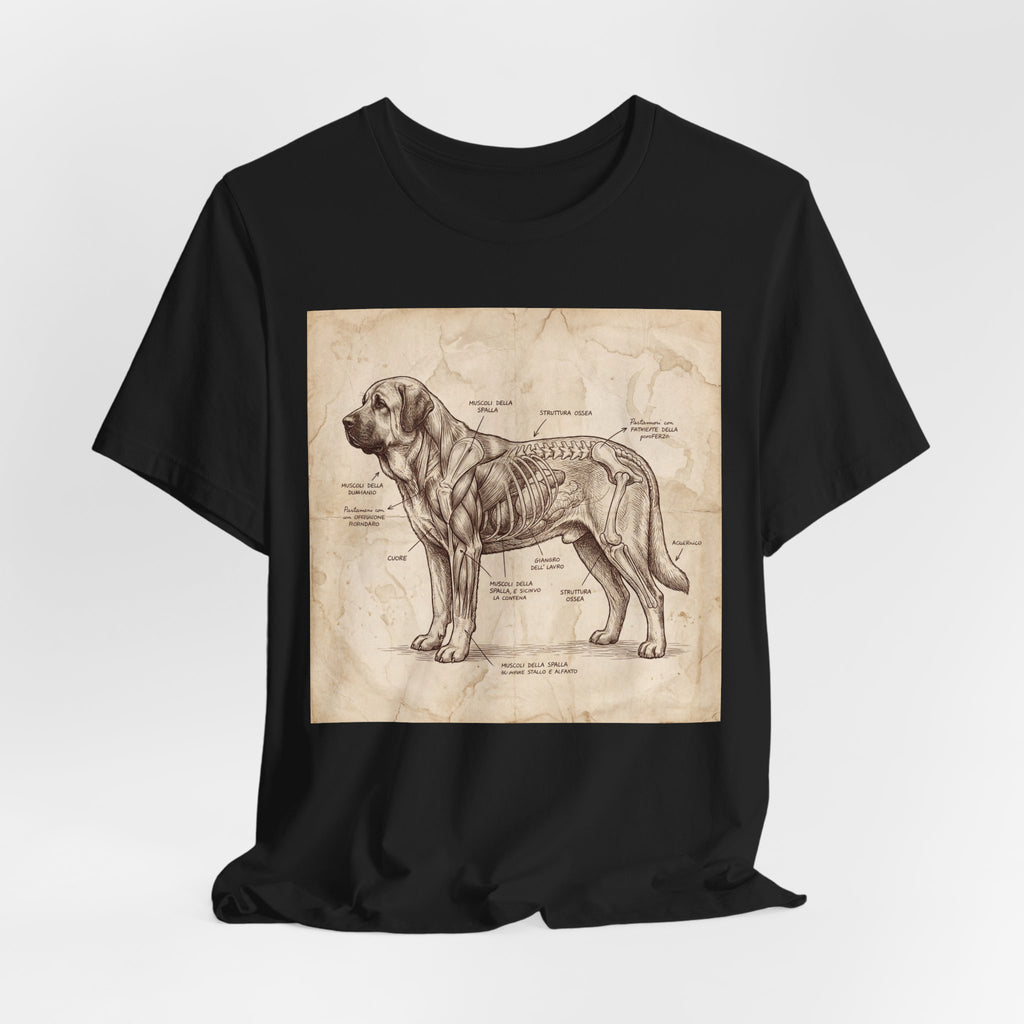 Da Vinci Style Spanish Mastiff T-Shirt — Anatomical Parchment Art Print