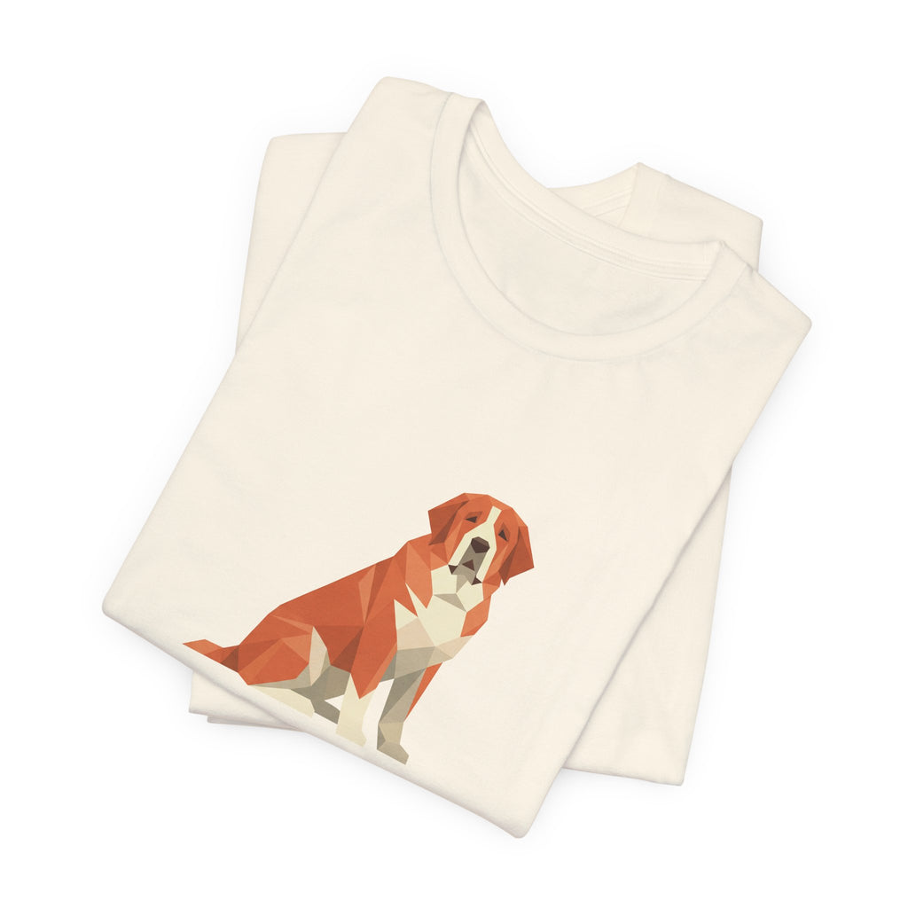 Saint Bernard Low Poly T-Shirt — Amber Geometric Art Print