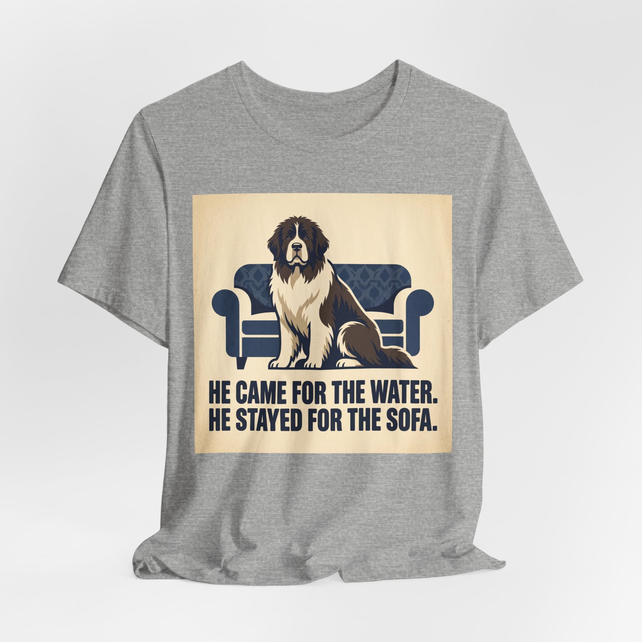 Newfoundland Vintage Retro Art T-Shirt | Classic Sofa Navy Tones