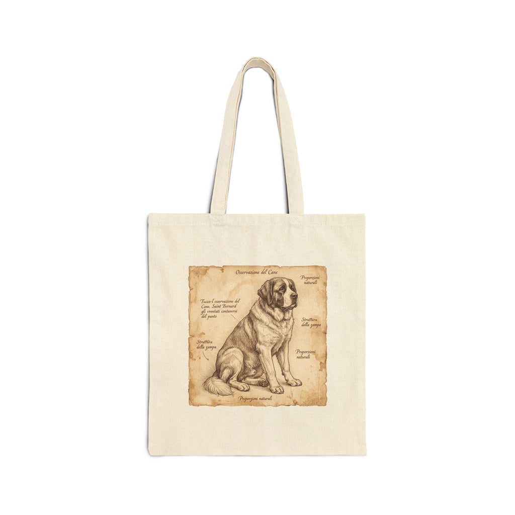 Anatomical Saint Bernard Tote Bag – Vintage Sketch Art Print – side view