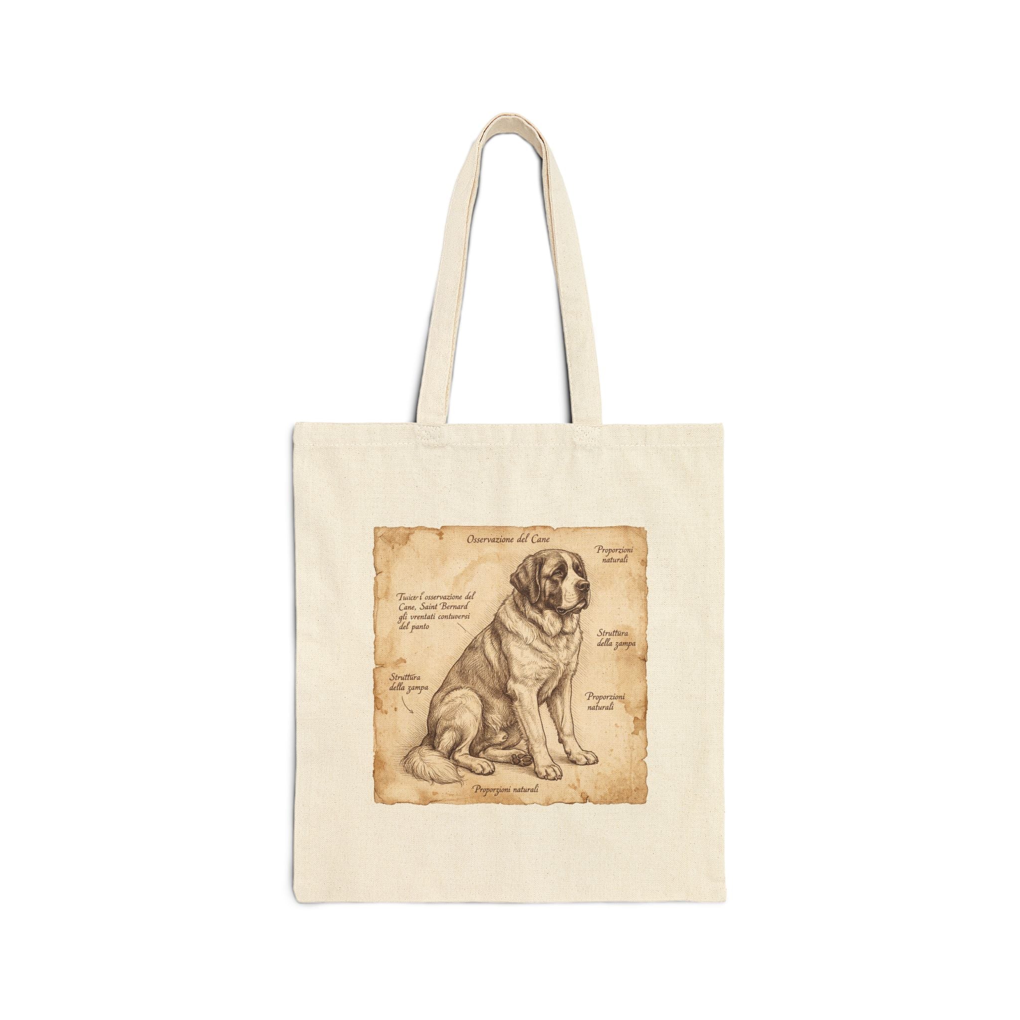 Anatomical Saint Bernard Tote Bag – Vintage Sketch Art Print – side view