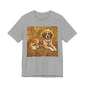 Klimt Style Saint Bernard T-Shirt — Gold Mosaic Art Print