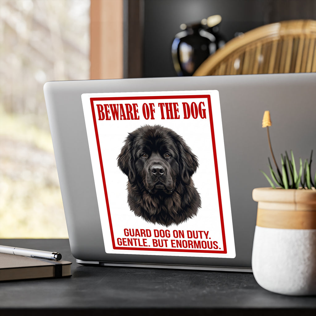 Beware of Newfoundland Sign – Bold Red Warning Outdoor Vinyl Decal – alternate view