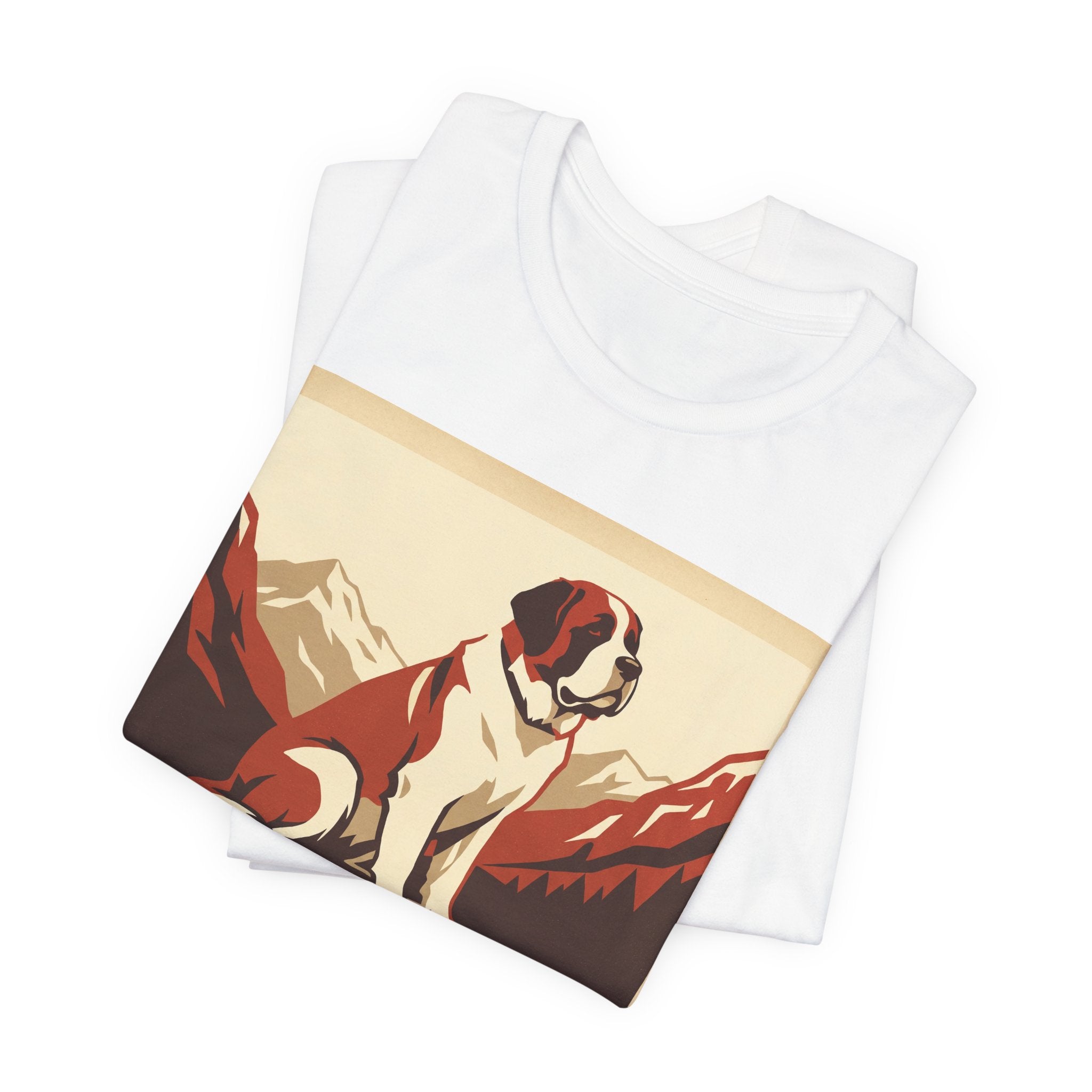 Saint Bernard Vintage Retro Art T-Shirt | Alpine Mountain Warmth