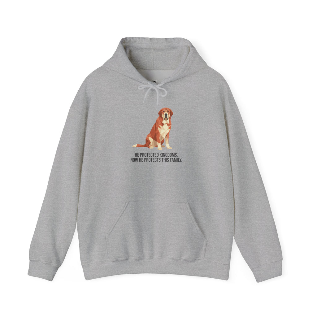 Spanish Mastiff Low Poly Hoodie — Ochre & Rust Geometric Art Print