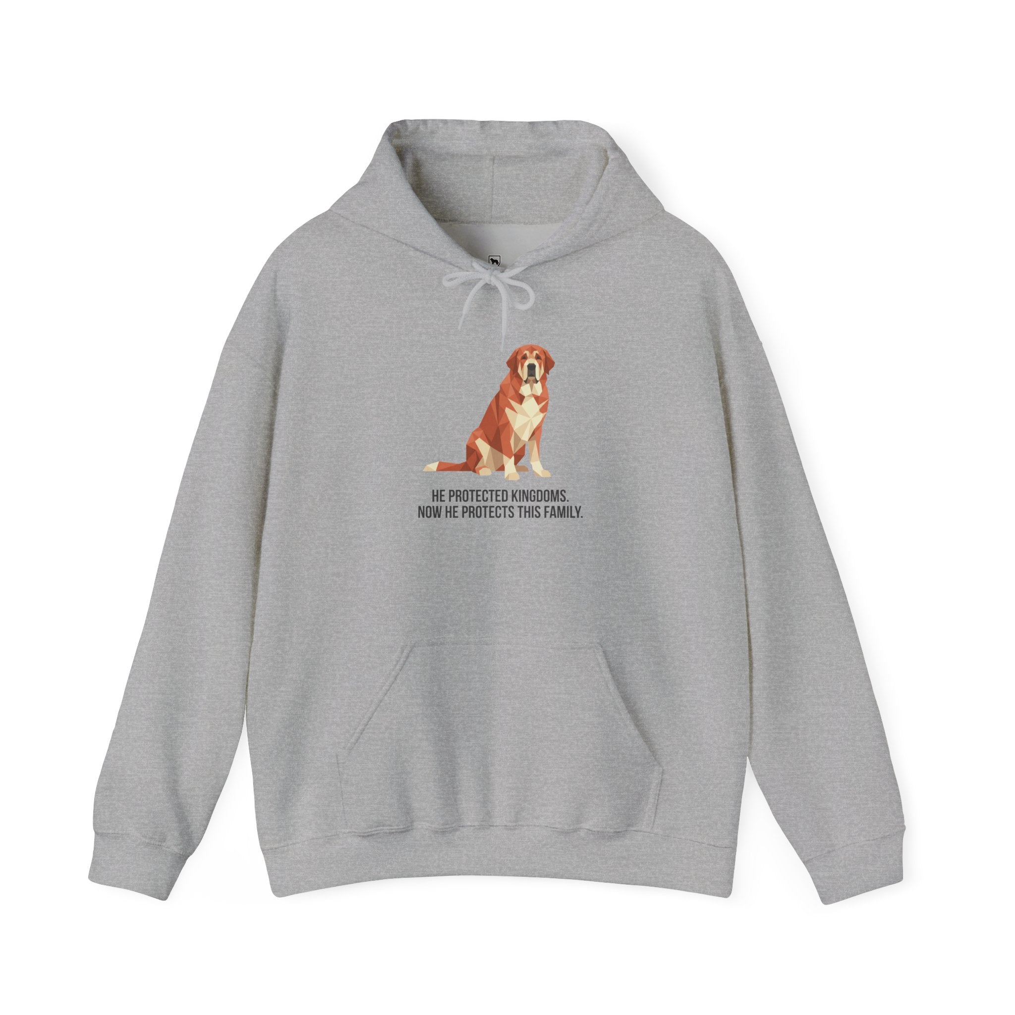 Spanish Mastiff Low Poly Hoodie — Ochre & Rust Geometric Art Print