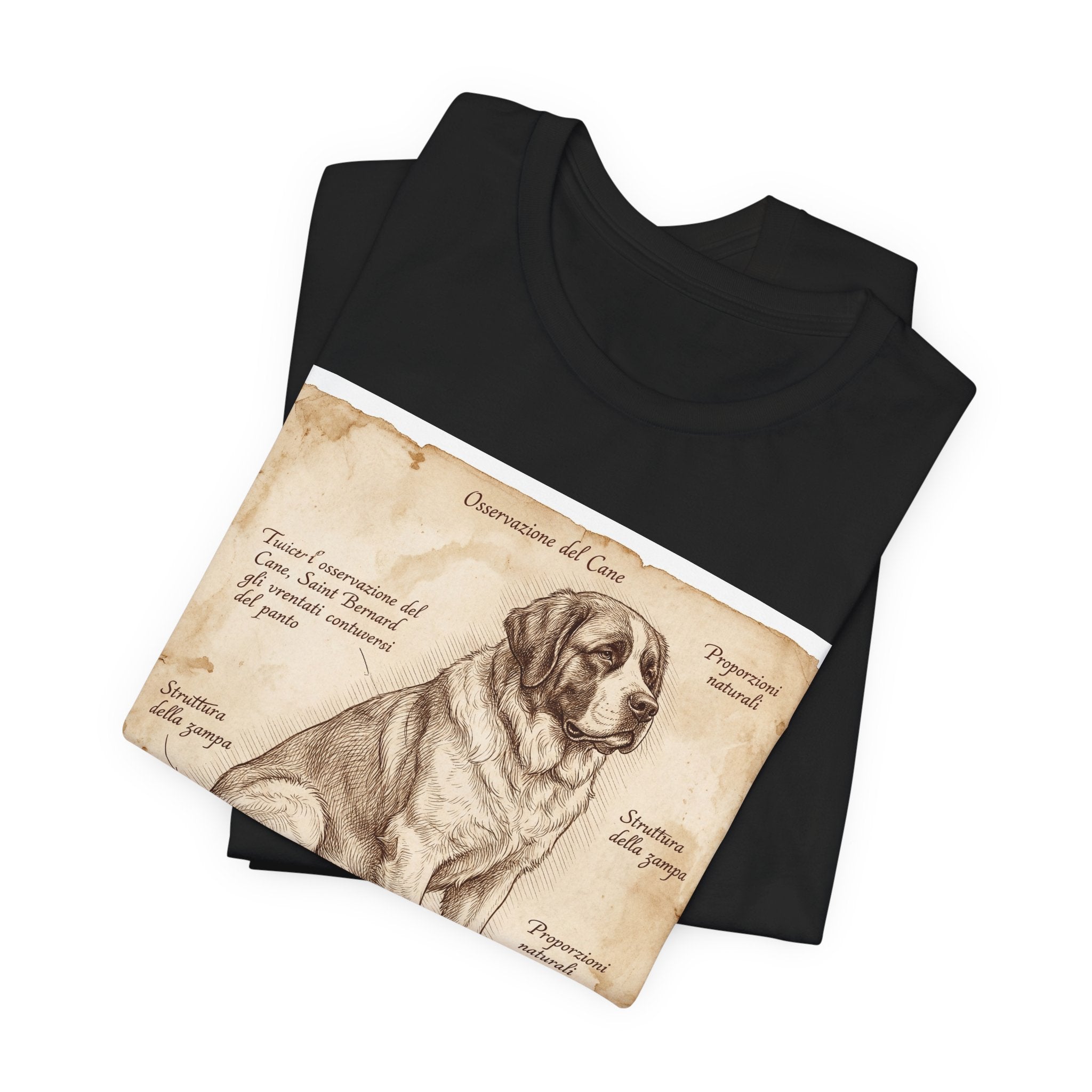 Anatomical Study Saint Bernard T-Shirt — Aged Parchment Art Print