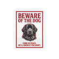 Beware of Newfoundland Metal Sign – Black Portrait Aluminum Wall Sign