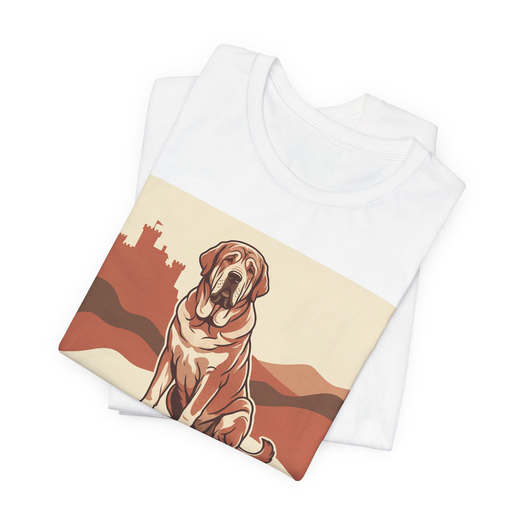 Spanish Mastiff Vintage Retro Art T-Shirt | Warm Castle Silhouette