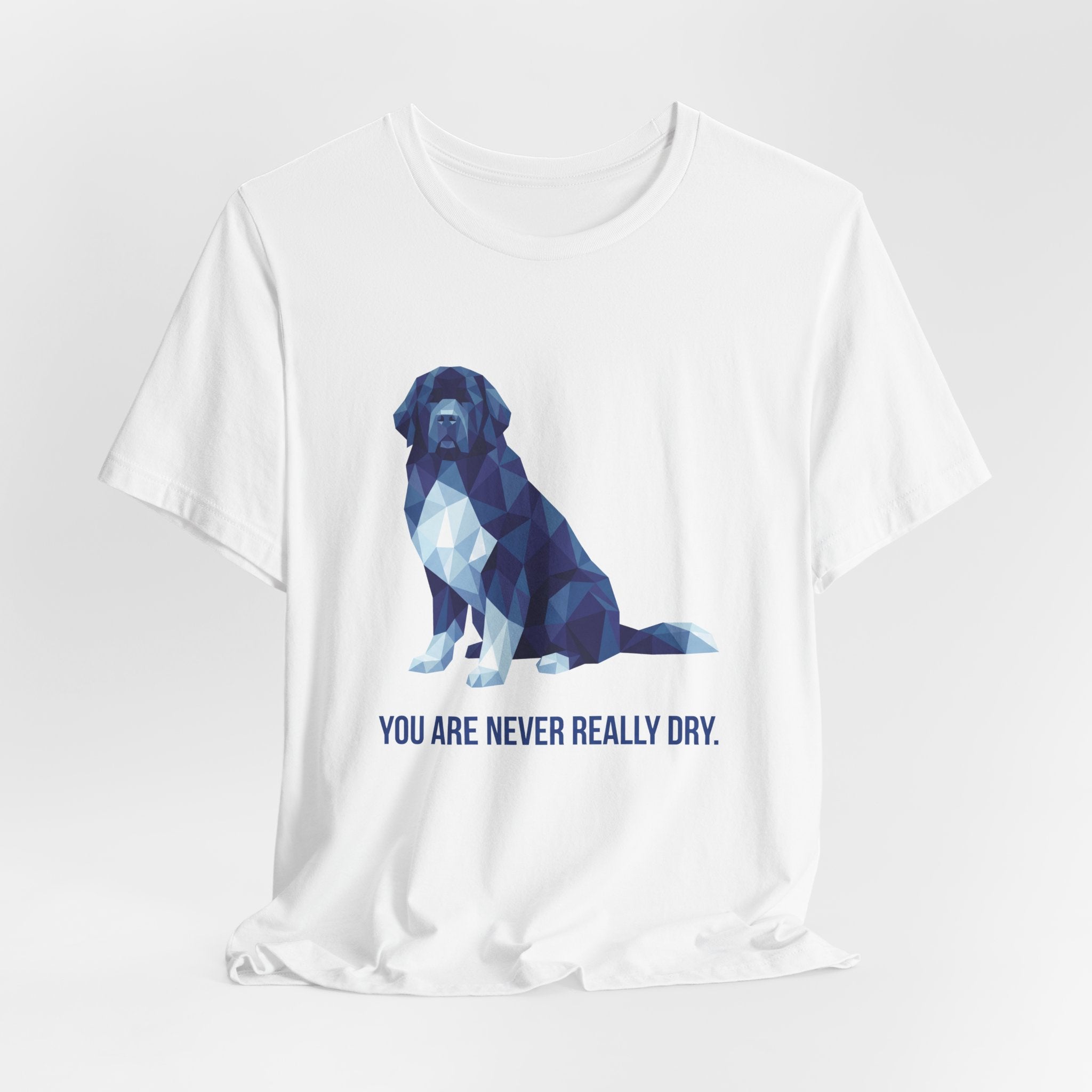Newfoundland Low Poly T-Shirt — Deep Blue Geometric Art Print