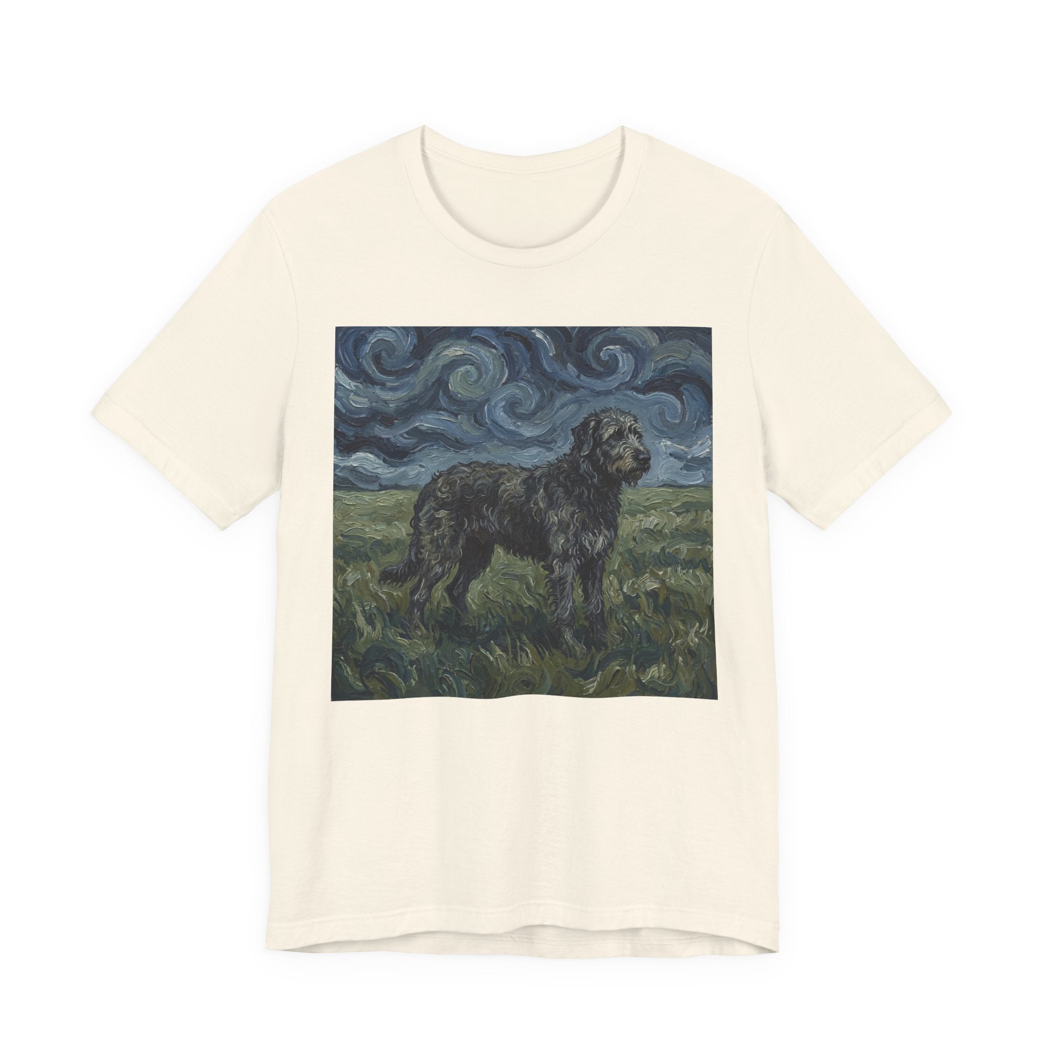 Van Gogh Style Irish Wolfhound T-Shirt — Swirling Storm Field Art Print