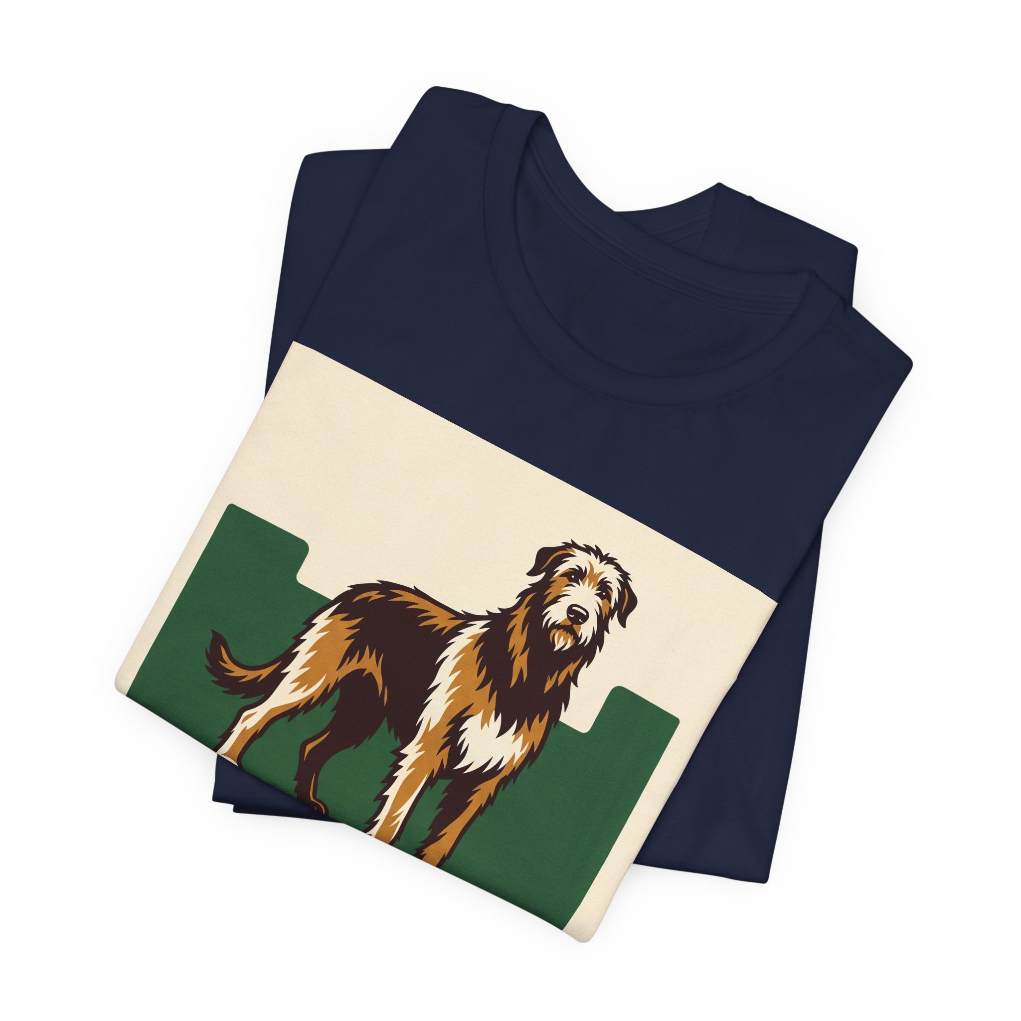 Irish Wolfhound Vintage Retro Art T-Shirt | Bold Green Heritage Style