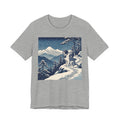 Hiroshige Style Saint Bernard T-Shirt — Snowy Mountain Trail Art Print