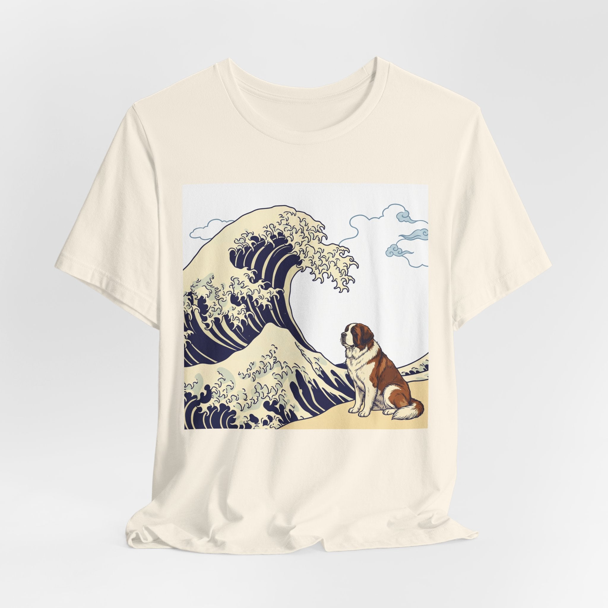 Hokusai Style Saint Bernard T-Shirt — Great Wave Art Print