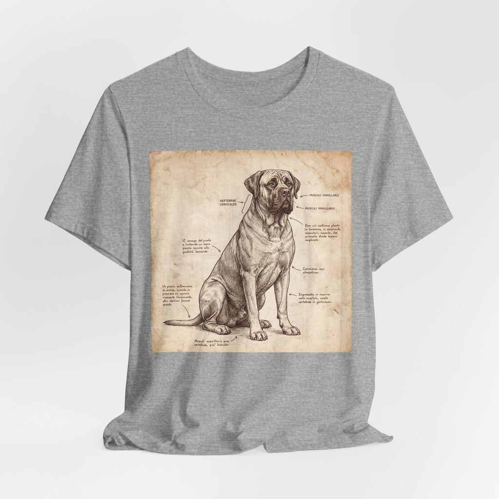 Da Vinci Style Mastiff T-Shirt — Anatomical Parchment Art Print