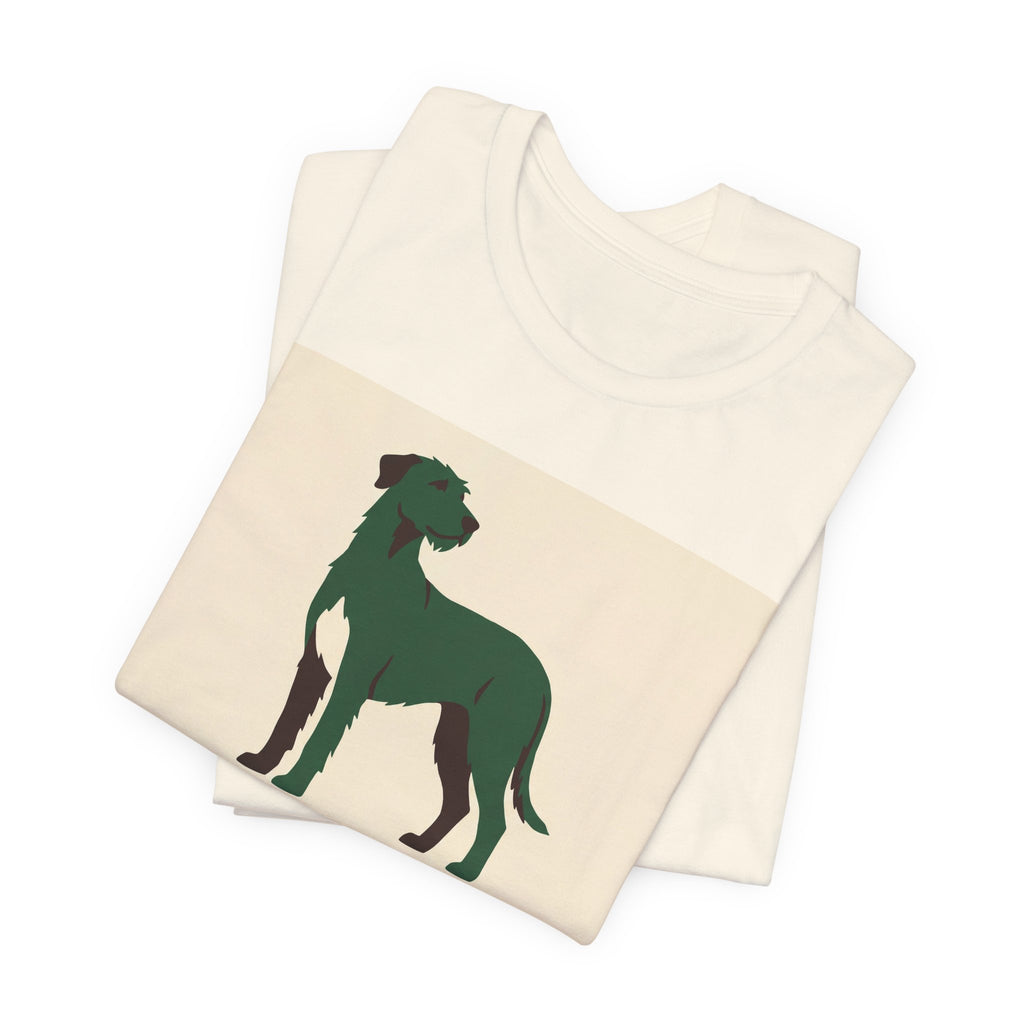 Irish Wolfhound Vintage Retro Art T-Shirt | Forest Green Silhouette
