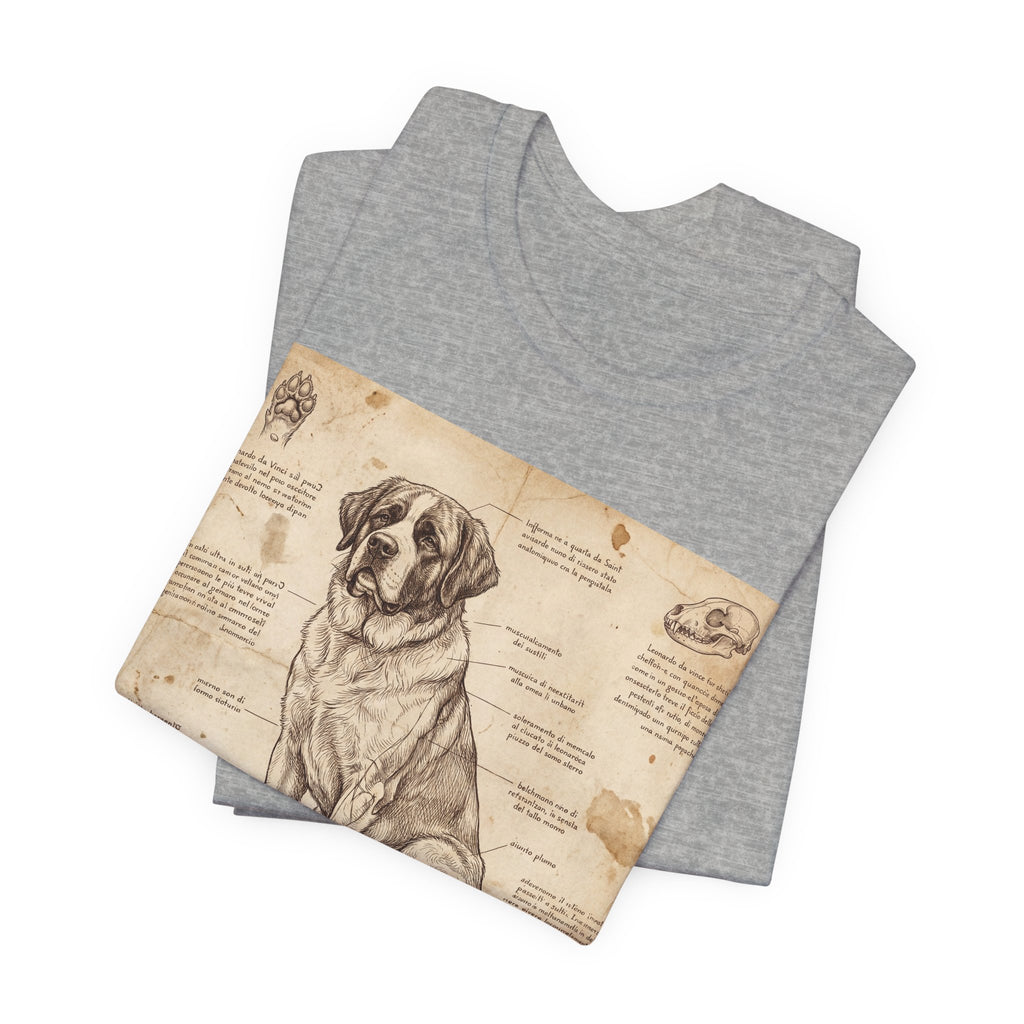 Da Vinci Style Saint Bernard T-Shirt — Anatomical Blueprint Art Print
