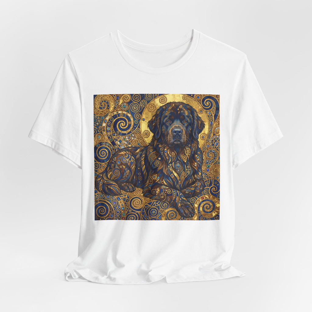 Klimt Style Newfoundland T-Shirt — Gold Spiral Art Print