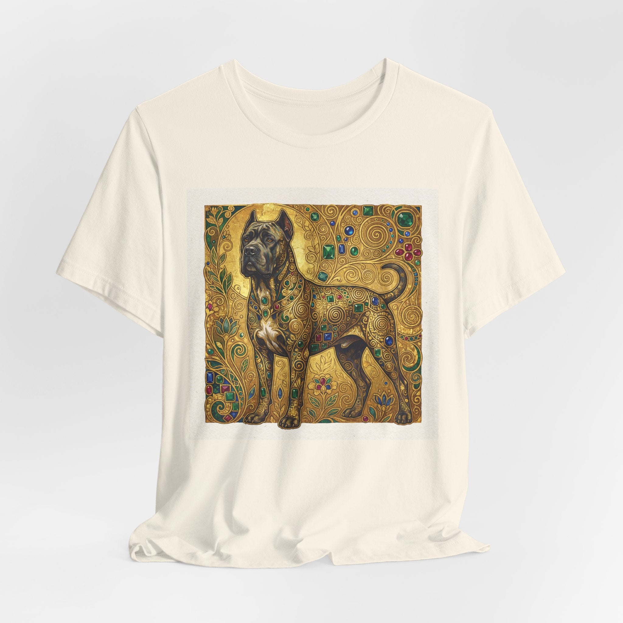 Klimt Style Cane Corso T-Shirt — Gold Jewel Mosaic Art Print