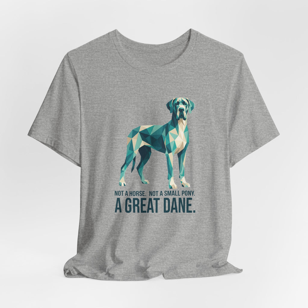 Great Dane Low Poly T-Shirt — Teal & Cream Geometric Art Print