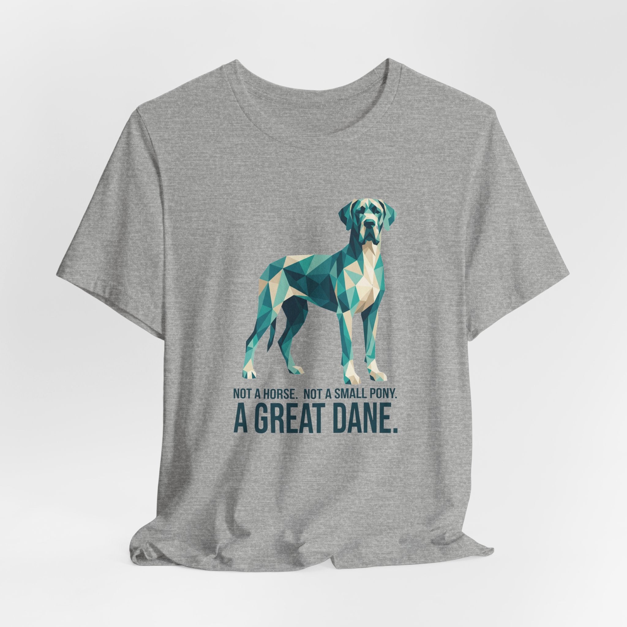 Great Dane Low Poly T-Shirt — Teal & Cream Geometric Art Print