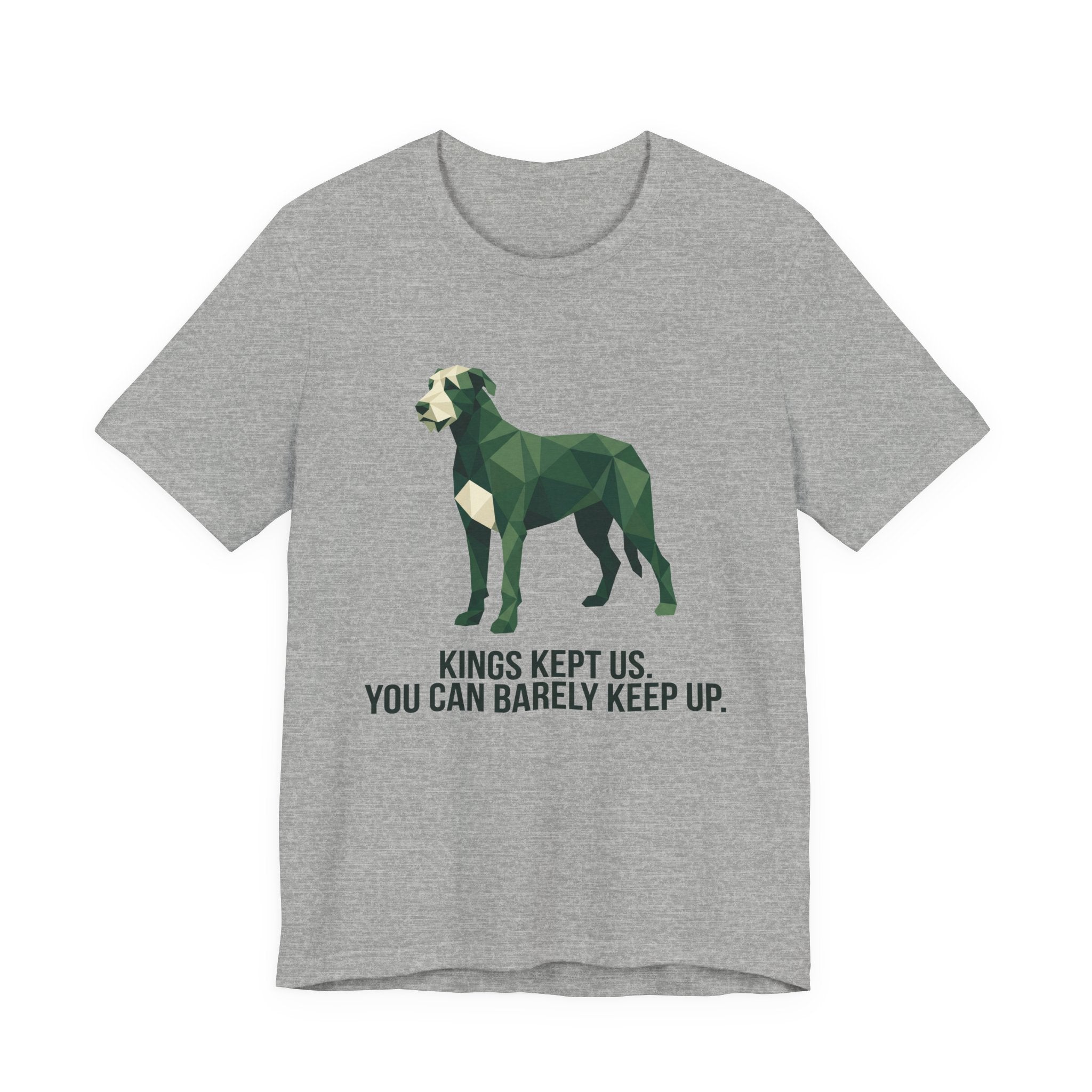 Irish Wolfhound Low Poly T-Shirt — Deep Forest Green Geometric Art Print