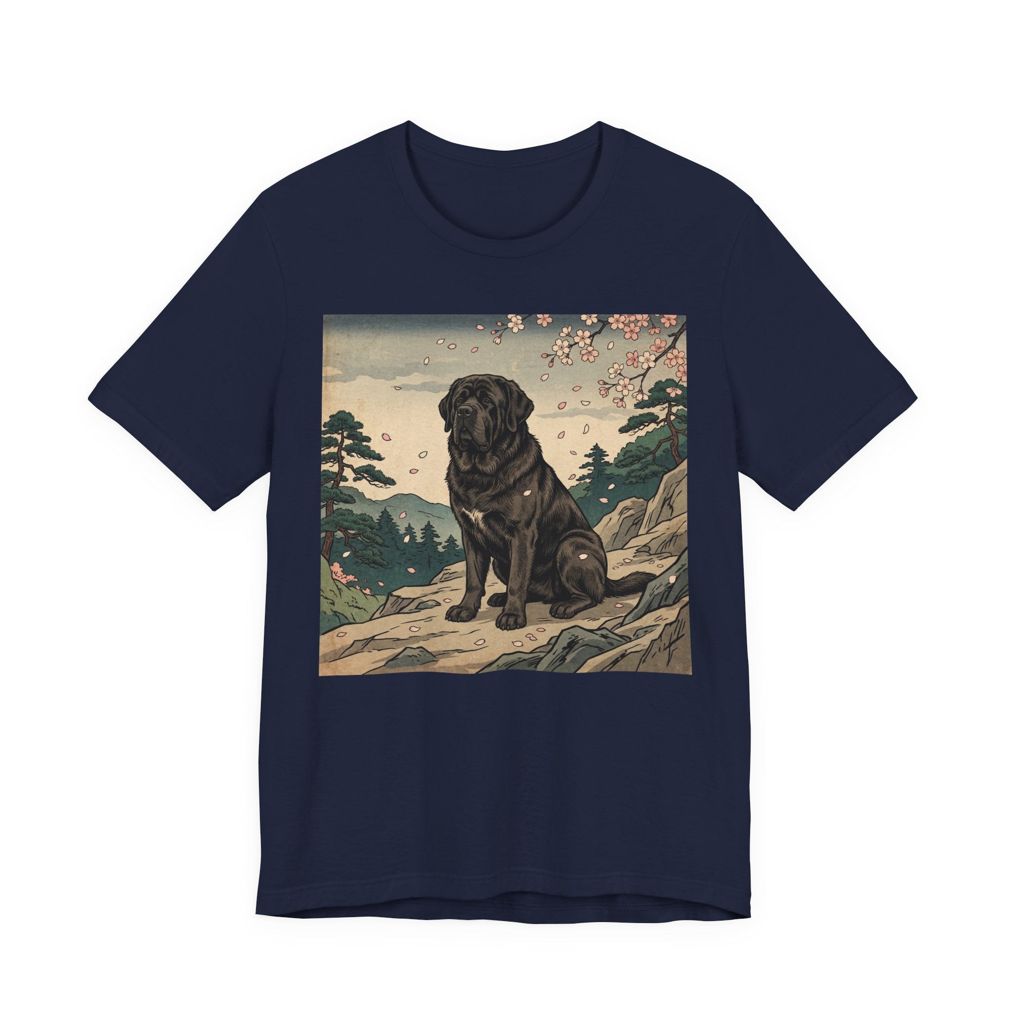 Ukiyo-e Newfoundland T-Shirt — Cherry Blossom Summit Art Print