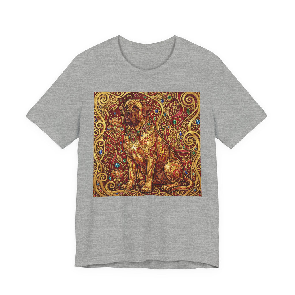 Klimt Style Mastiff T-Shirt — Gold Jeweled Ornamental Art Print