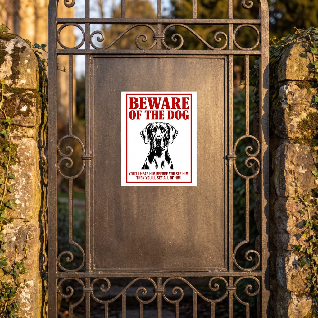 Beware of Great Dane Metal Sign – Bold Portrait Aluminum Wall Sign