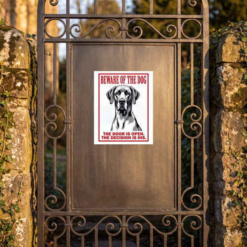 Beware of Great Dane Metal Sign – Bold Portrait Aluminum Wall Sign