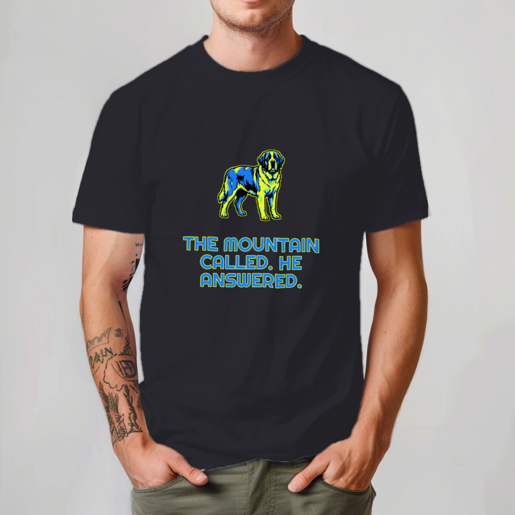 Saint Bernard Gift Shirt | The Mountain Called | Dog Lover Art | Noble Giants