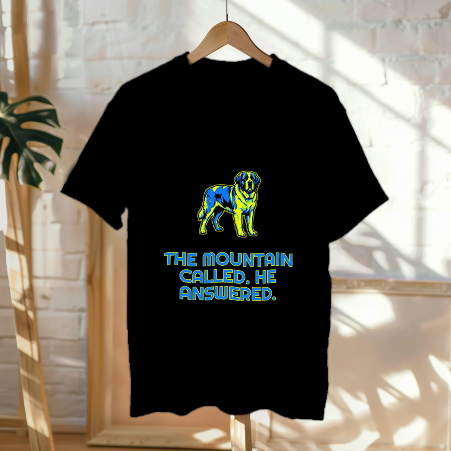 Saint Bernard Gift Shirt | The Mountain Called | Dog Lover Art | Noble Giants