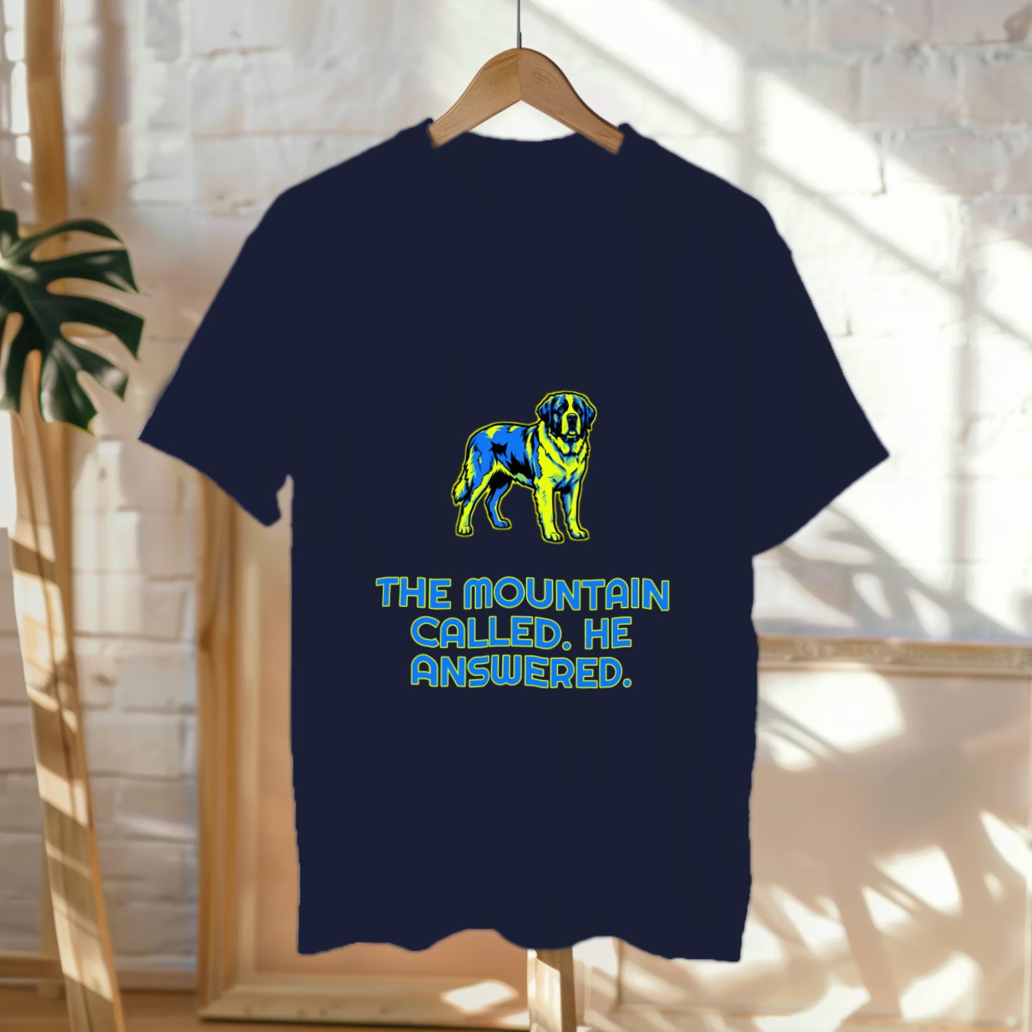 Saint Bernard Gift Shirt | The Mountain Called | Dog Lover Art | Noble Giants