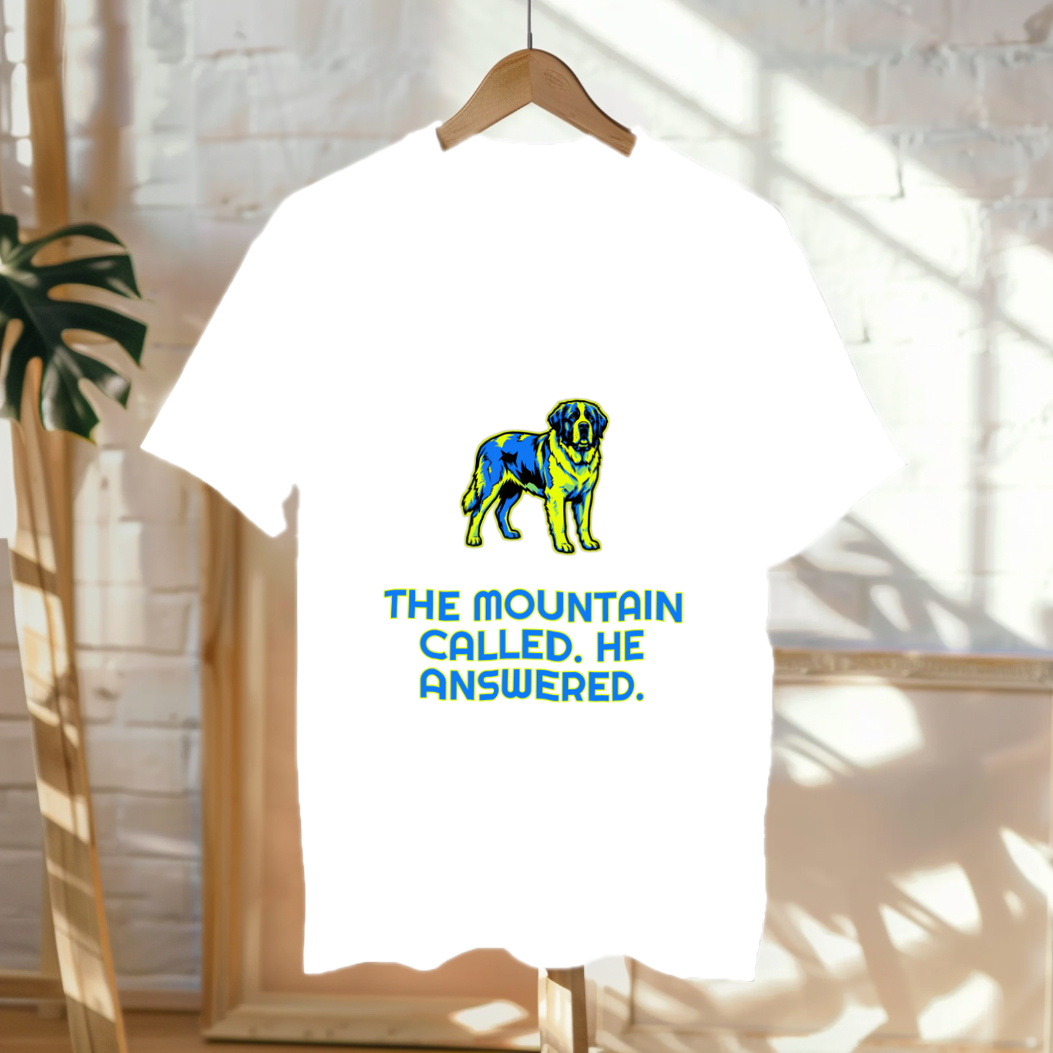 Saint Bernard Gift Shirt | The Mountain Called | Dog Lover Art | Noble Giants