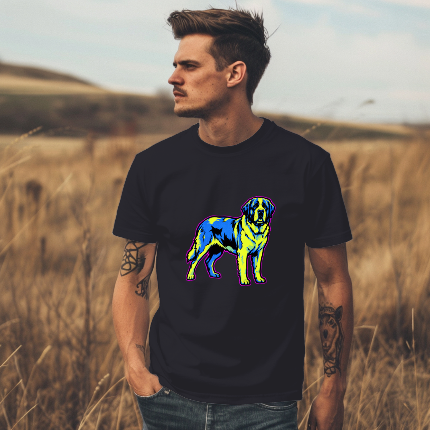 Saint Bernard Gift Shirt | Comic Pop Art Portrait | Giant Breed Dog Gift | Noble Giants