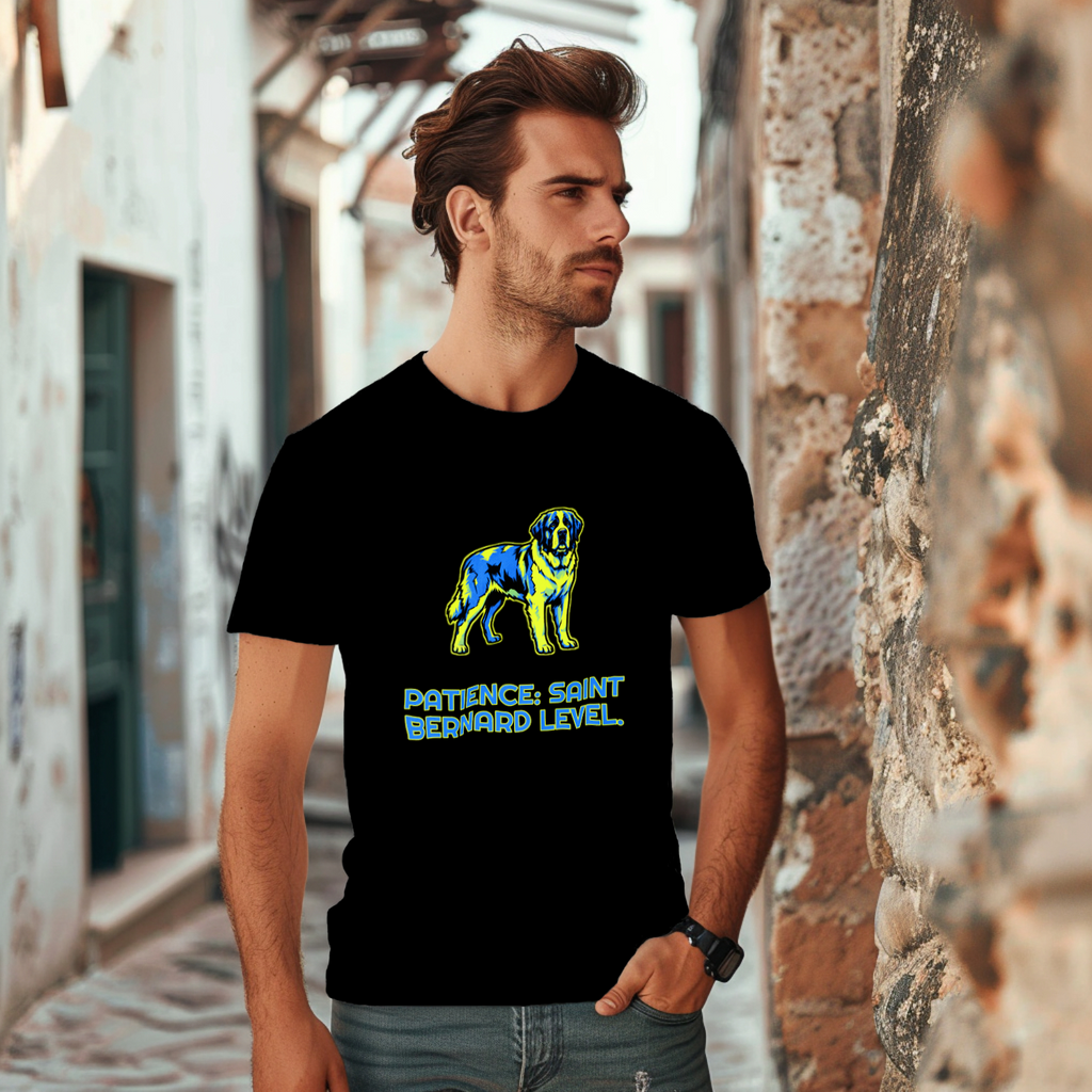 Saint Bernard Gift Shirt | Patience | Dog Lover Art | Noble Giants