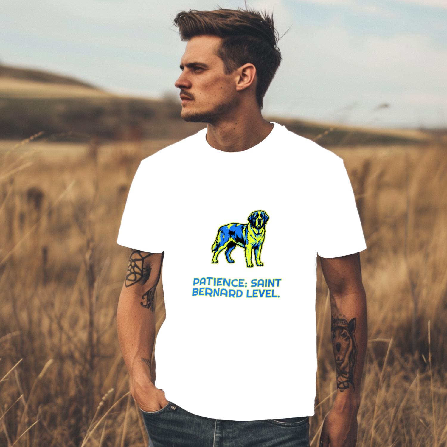 Saint Bernard Gift Shirt | Patience | Dog Lover Art | Noble Giants