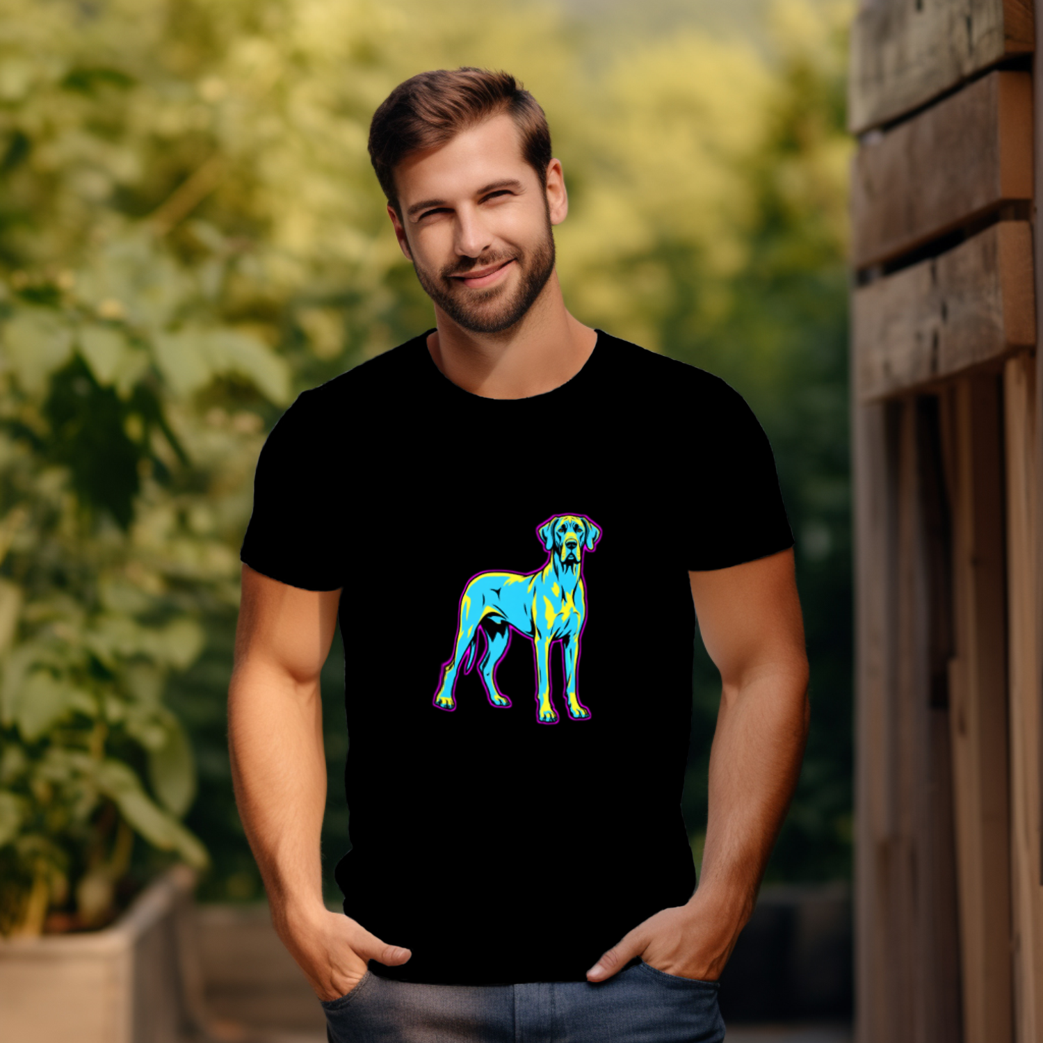 Great Dane Dog Lover Tee | Comic Pop Art Portrait | Giant Breed Dog Gift | Noble Giants