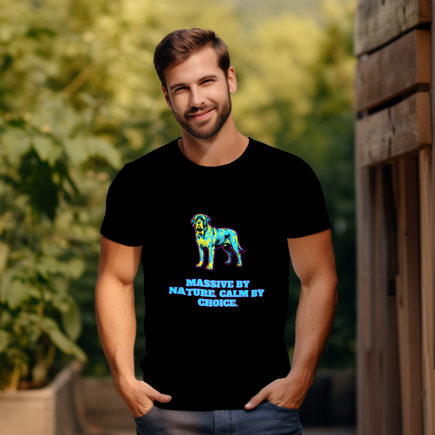 English Mastiff Gift Shirt | Massive by Nature | Comic Pop Art | Noble Giants